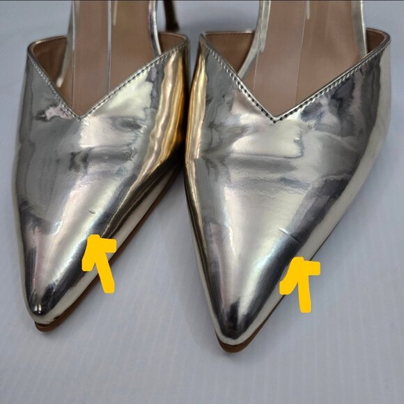 Dolce Vita Keisha Pump Womens 9 Metallic Gold Ankle Strap Pointed Toe Heels - Picture 6 of 15